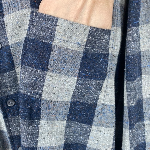 Johnnie O Flannel Shirt XL Plaid Silk Wool Surf Button Down Beach Fisherman Fall - Picture 4 of 13